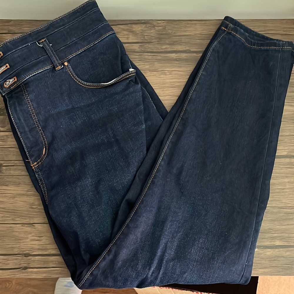 Ann Taylor Sculpting Pocket High Rise Skinny Jeans in Royal Rinse Wash